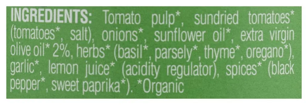 BELLA ITALIA Organic Tomato & Basil Pasta Sauce, 13.9 OZ