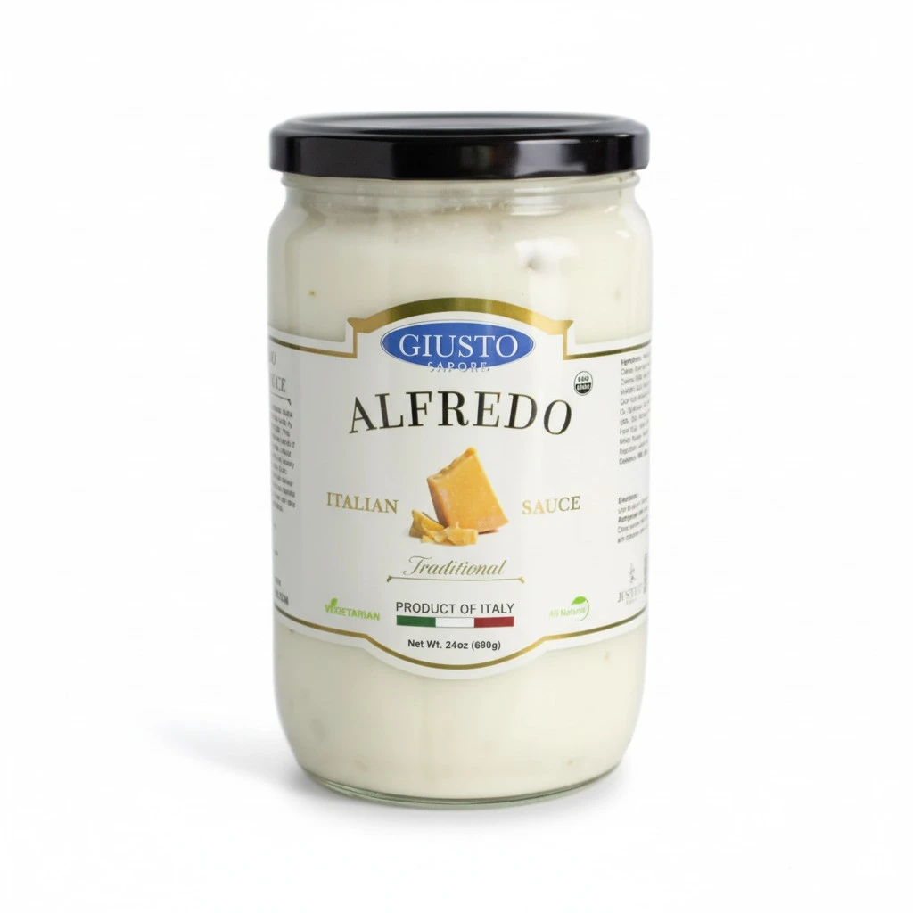Giusto Sapore Traditional Italian Pasta Sauce 24oz - All Natural Non GMO Italian Premium Gourmet Brand - Made in Italy and Family Owned (Alfredo Sauce)