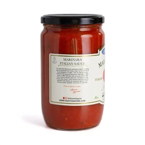 Giusto Sapore Traditional Italian Pasta Sauce 24oz - All Natural Non GMO Italian Premium Gourmet Brand - Made in Italy and Family Owned (Marinara Sauce)