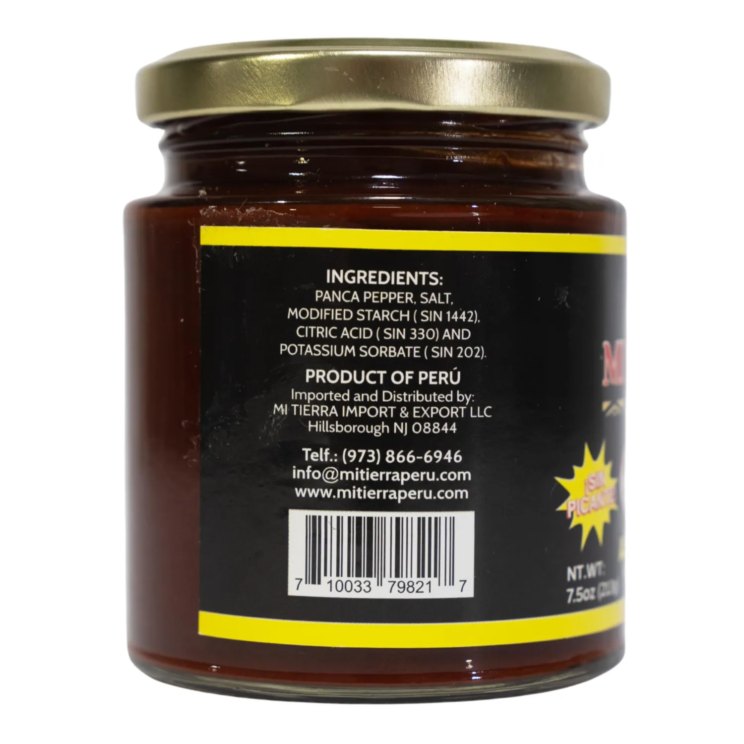 Mi Tierra Peru Aji Panca Pepper Non Spicy Sin Picante x 7.5 oz. – Peruvian Panca Pepper Paste for Tacos, Salsa, Fajita Seasoning, Chili Sauce, and More – Mild, Versatile, Non-Spicy Ingredient