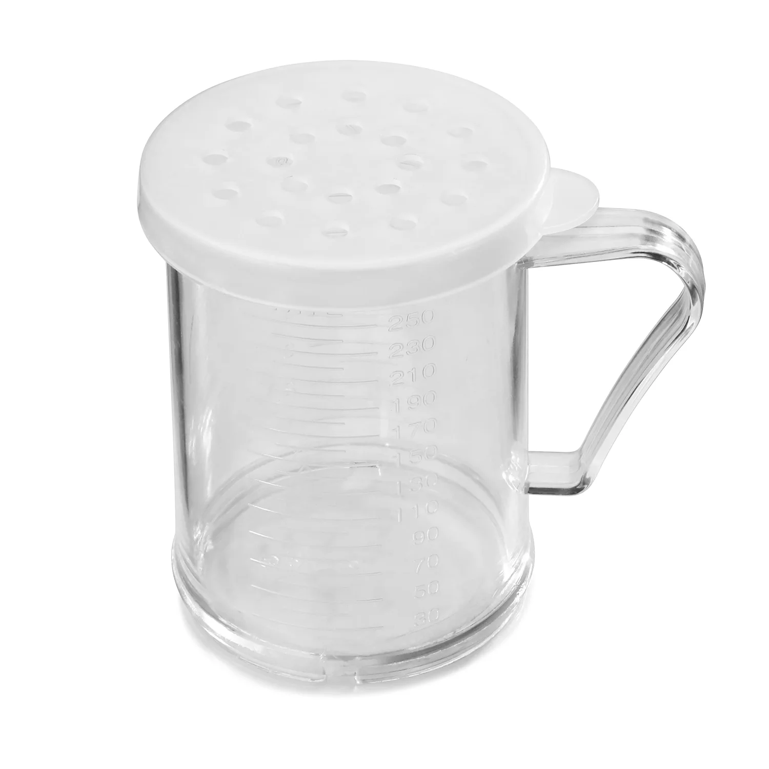 New Star Foodservice 22513 Plastic Dredge with 3 Snap-on Lid, Seasoning Sugar Spice Pepper Shaker, 10 OZ