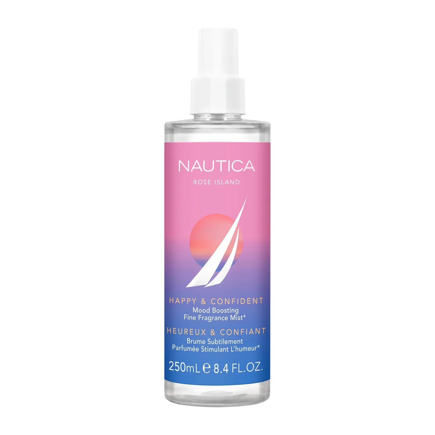 Nautica for Her Rose Island Body Mist, 8.4 Fl Oz (Pack of 1), Notes of Lemon, Rose, and Musk, Women's Fragrance, Long Lasting, Mood-Boosting Fragrance, Vegan Formula
