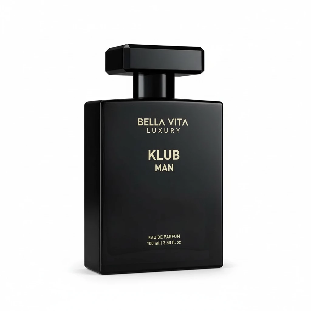 BellaVita Luxury KLUB Men's Eau De Parfum (100ml) | Intense, Masculine Party Perfume for Men | Notes: Lemon, Jasmine, Rose, Musk, Amber and Patchouli | Made with Premium Long-Lasting Perfume Oils