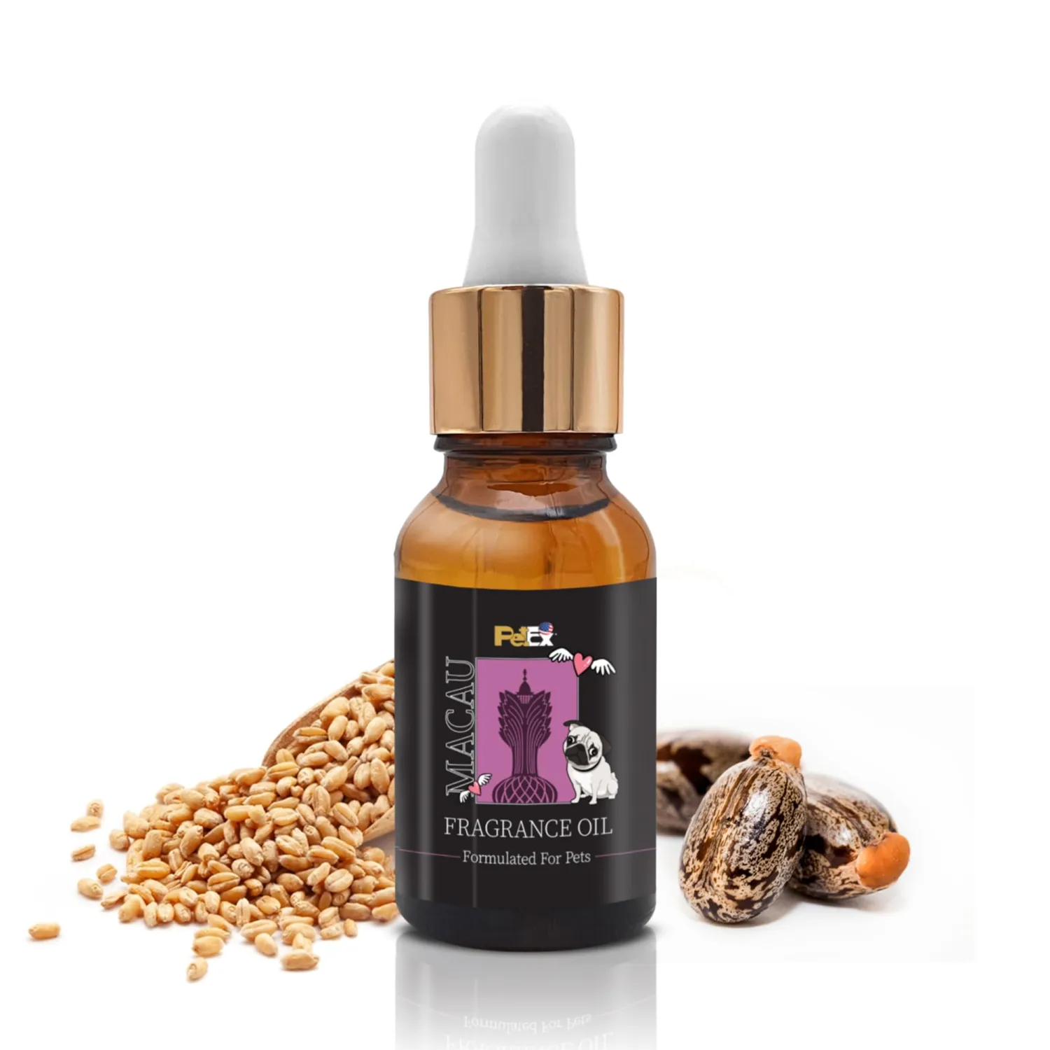 Petex Premium Pet Fragrance Oil | Ultra Premium Natural Pet Care with Dead Sea Minerals | Dog Perfume Fragrance Oil Long Lasting Scent | Natural Pet Cologne - Suitable for Dogs and Cats (Macau)