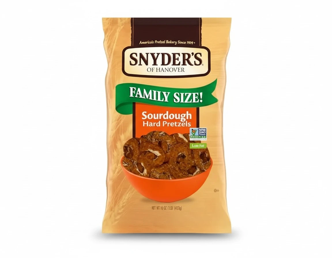 Snyder's of Hanover Sourdough Hard Pretzels, 16 Oz Bag (Pack of 2)