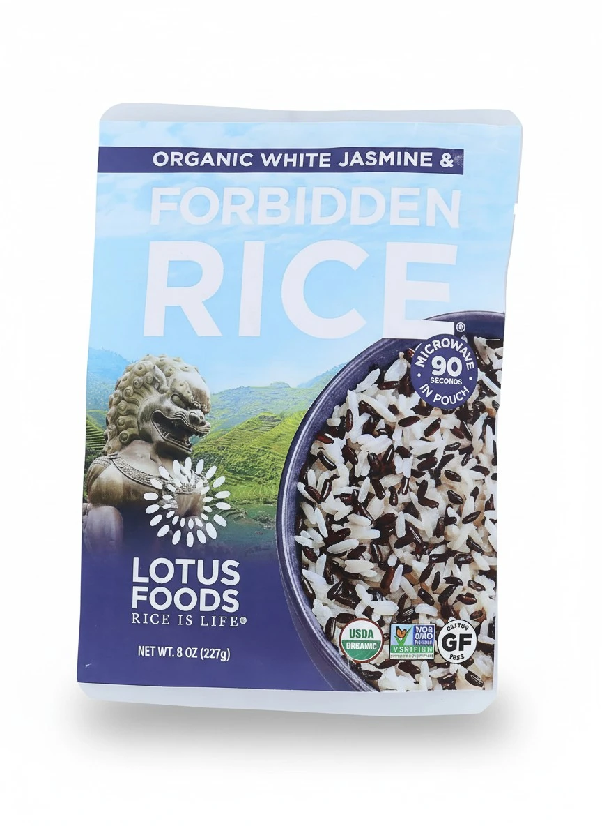 LOTUS FOODS Organic White Jasmine & Forbidden Rice, 8 OZ