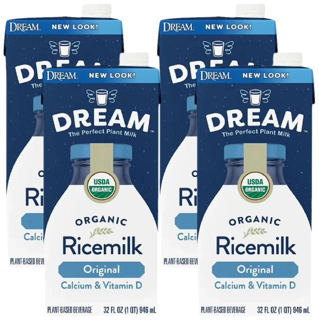 RICE DREAM Classic Original Organic Rice Drink, 32 fl. oz. (Pack of 4)