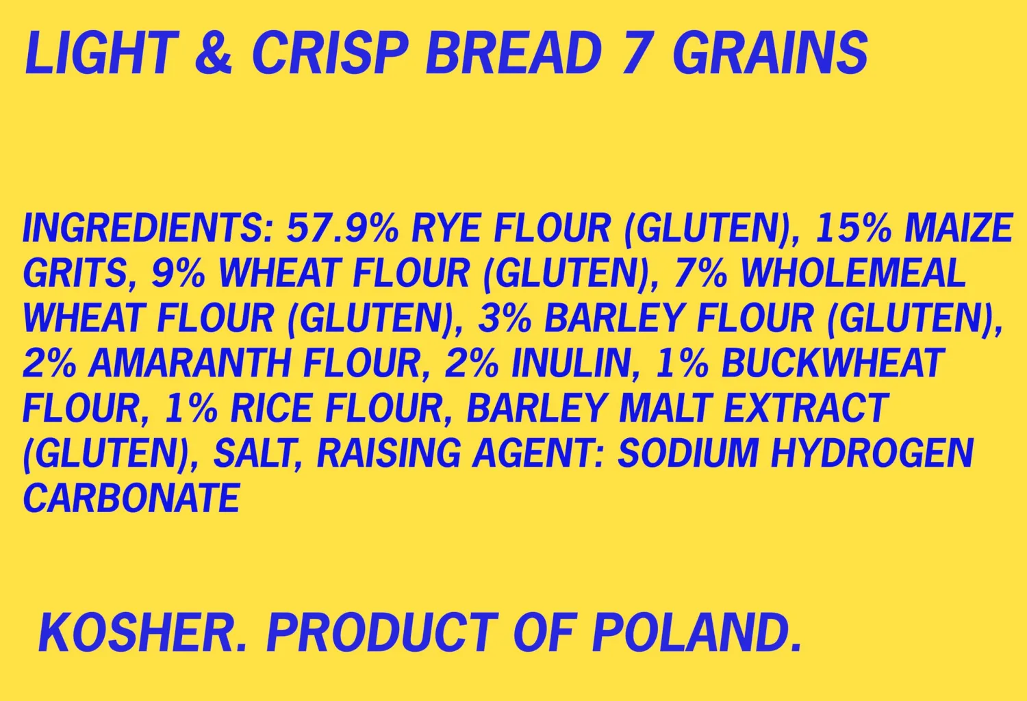 Sonko Light & Crisp Bread 7 Grains, No Added Sugar Rye Crisps High Fiber Crackers 6 Ounce Pack of 2
