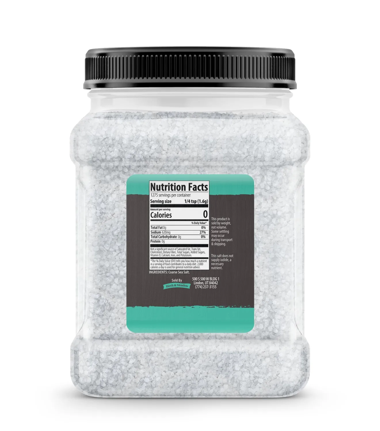 Birch & Meadow Coarse Grain Sea Salt, 4.5 lb, Kitchen Essential, Cooking & More