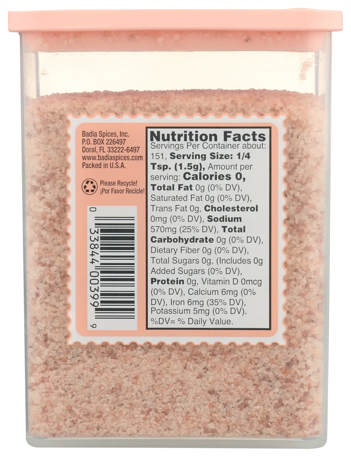 Badia Pink Himalayan Salt, 8 oz