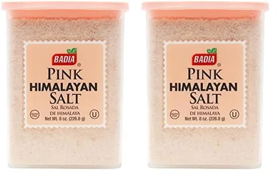Badia Pink Himalayan Salt, 8 Ounce (Pack of 2)