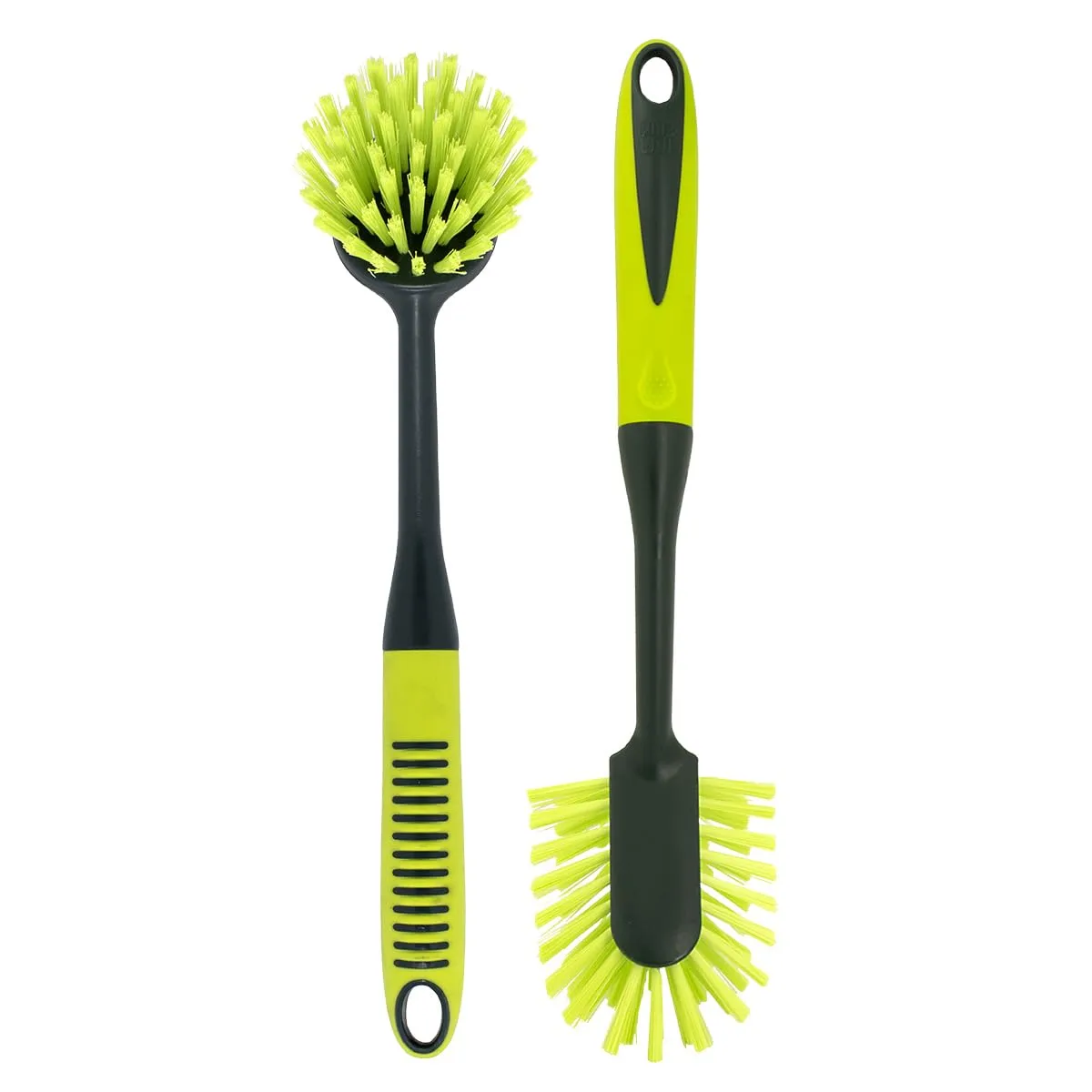 Pine-Sol Scrub Brush Set - Long Handle Cleaning Brushes with Heavy Duty Bristles and Comfort Grip - Scrubbers for Kitchen, Household, and Dishwashing, 2 Pieces