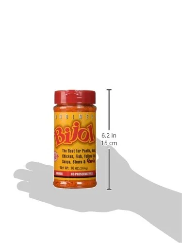 Bijol Condiment, Perfect for Yellow Rice, Paella, Meat, Chicken, Fish, Soups, Stews & Pasta, Substitute for Saffron, 10 Ounce