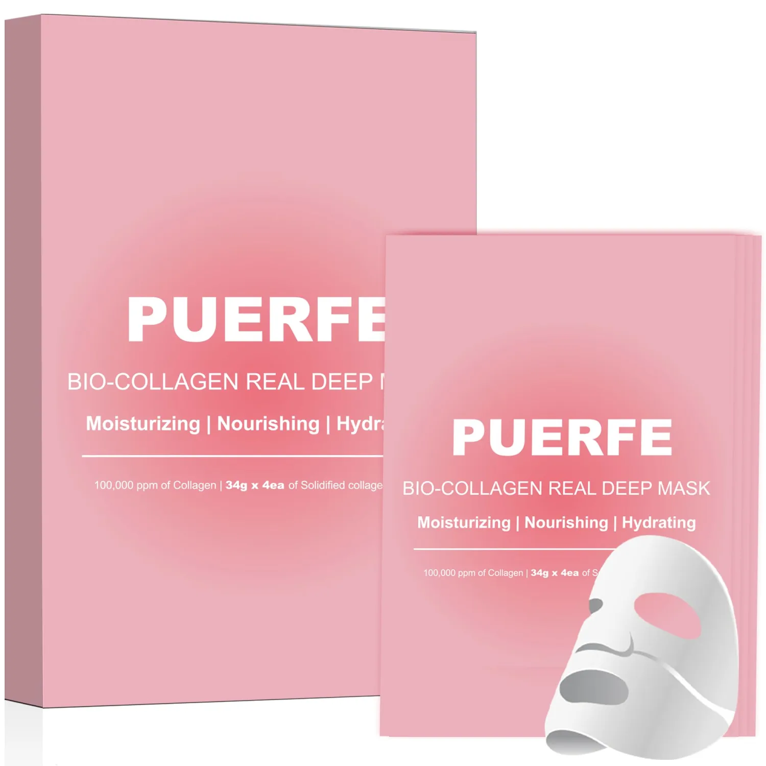 Collagen Face Mask, Hydrating Overnight Hydrogel Mask, Pore Minimizing, Elasticity Improvement
