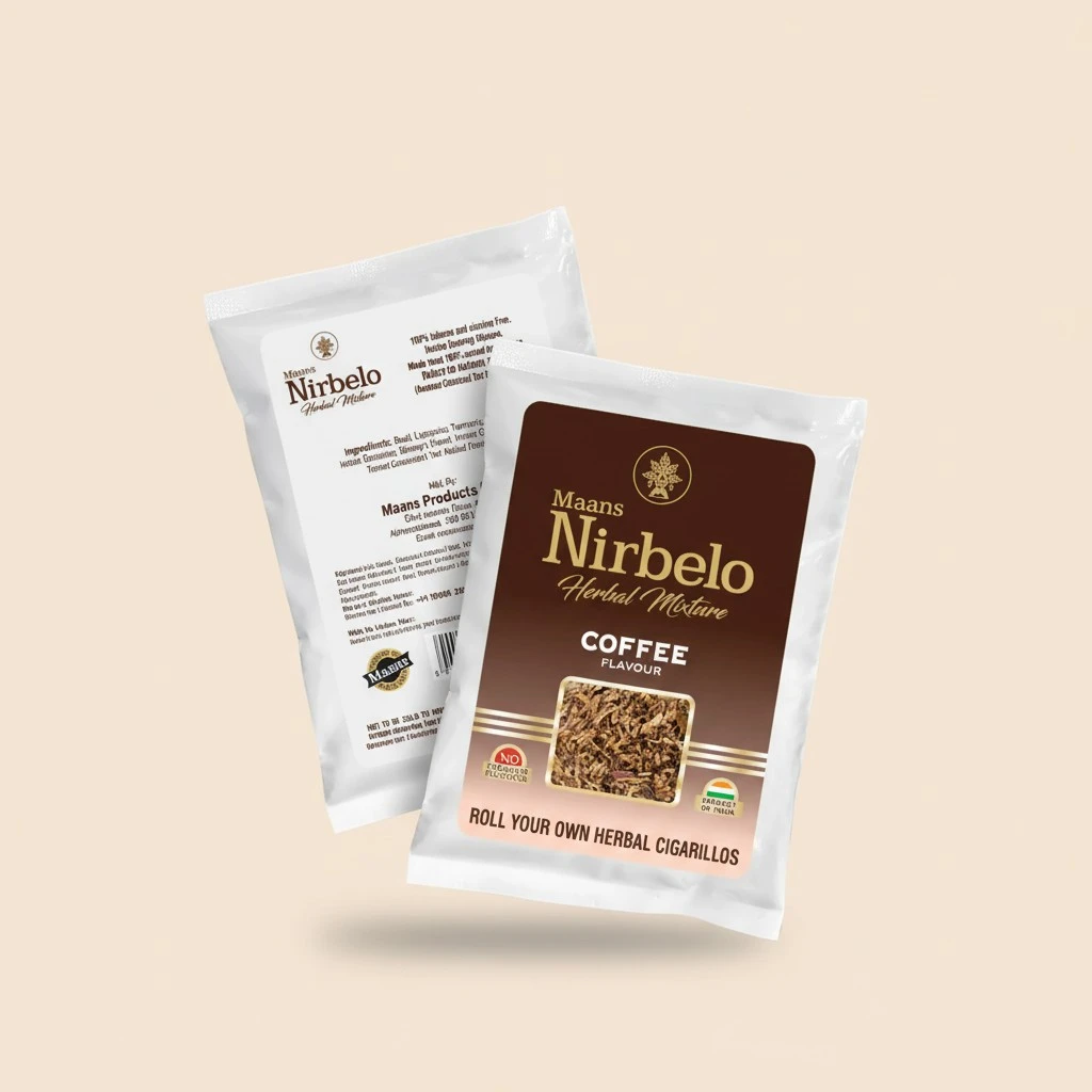 Nirbelo Coffee Flavoured Roll Your Own Herbal Blend | Tobacco and Nicotine Free | Pack of 1-35 Gram