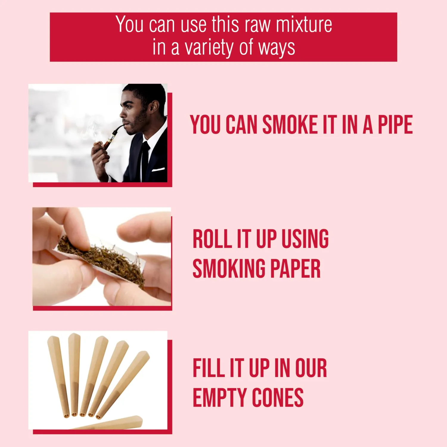 Strawberry Flavoured Roll Your Own Herbal Blend | Tobacco and Nicotine Free | Pack of 1-35 Gram