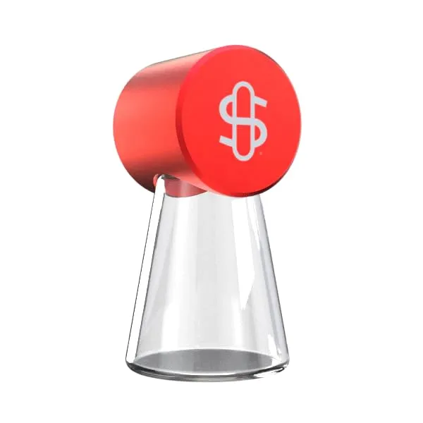 Gravity Infuser Glass Ash Tray Attachment, Red
