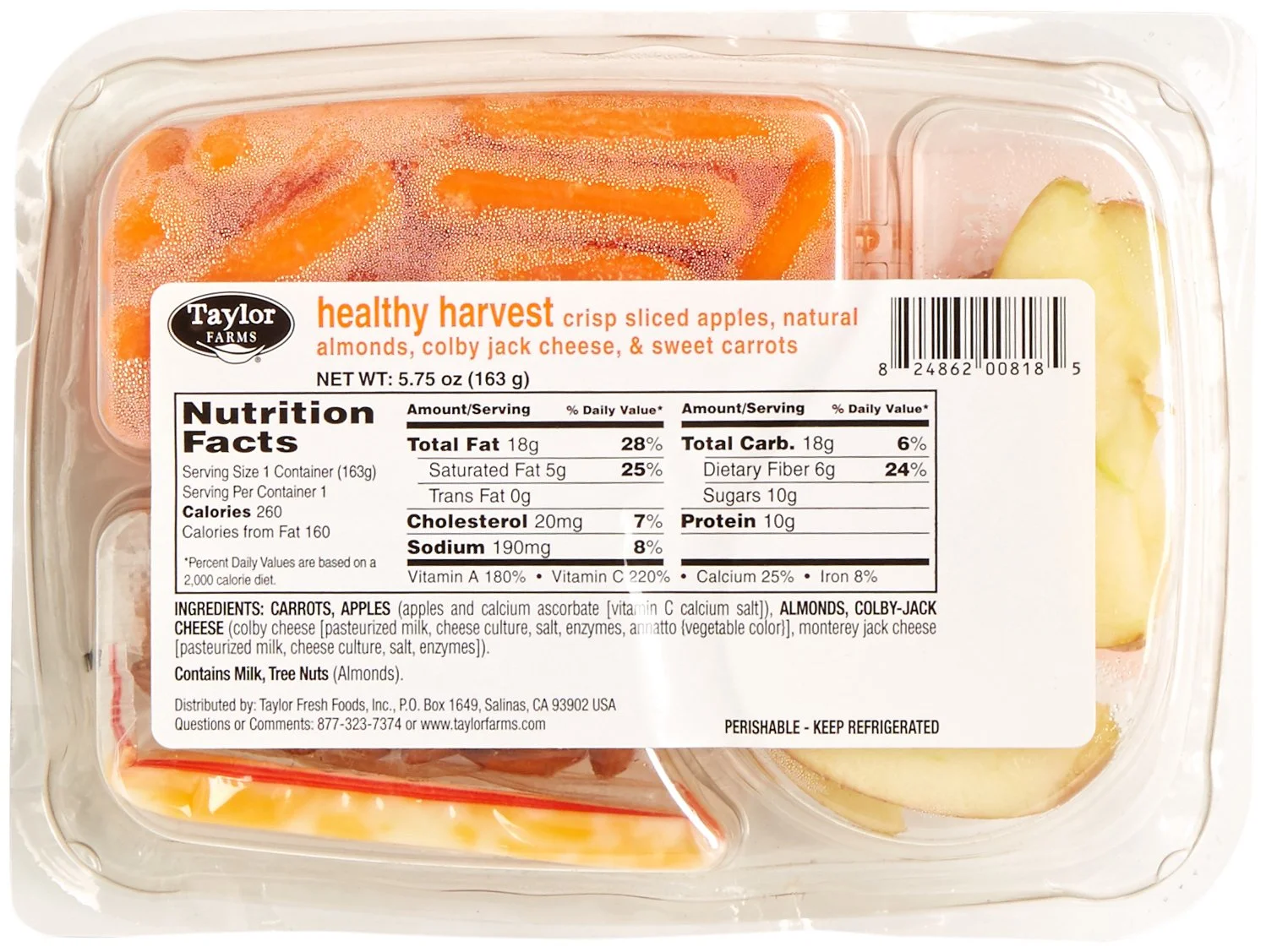 Taylor Farms Apples and Cheese Snack Pack, 5.75 Ounce