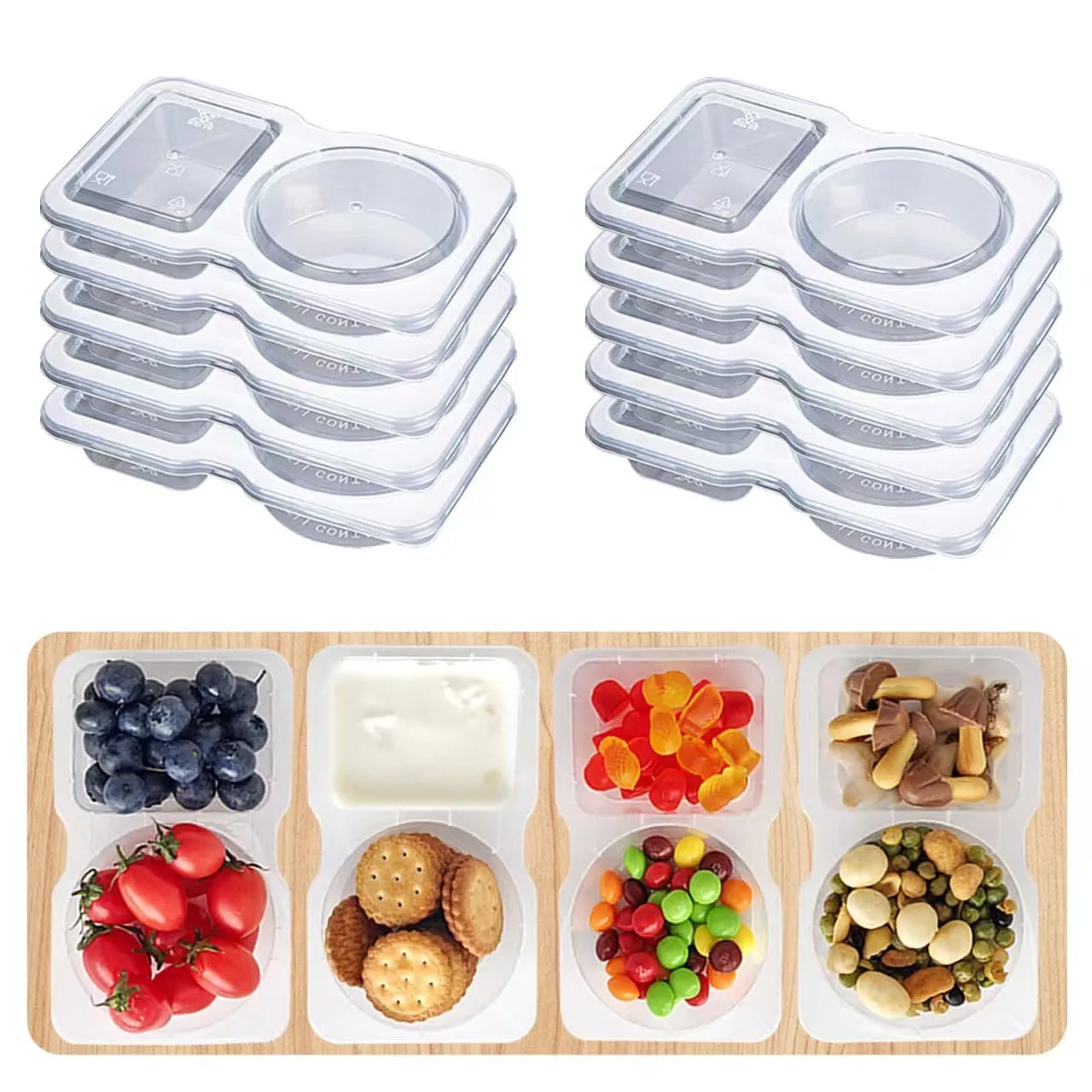 10Set Snack Containers,Reusable Snack Containers with Lids,Snack Pack Containers for Portion Control and Meal Prep Lunch Containers for School Office Travel