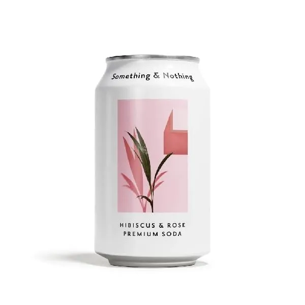 SOMETHING & NOTHING Hibiscus & Rose Premium Soda, 12 FZ