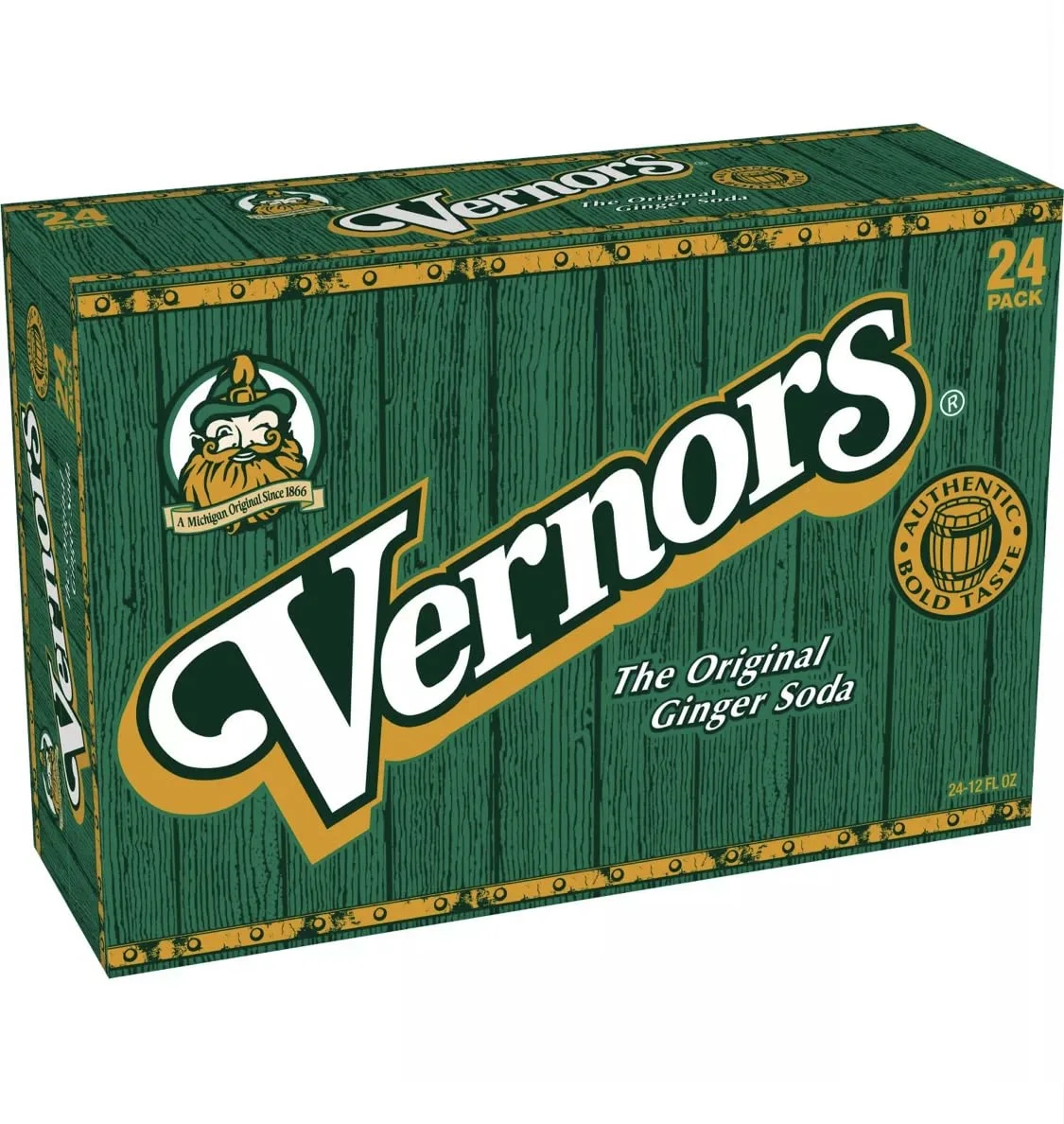 Vernor's Ginger Ale Soda, 12 Ounce (24 Cans)