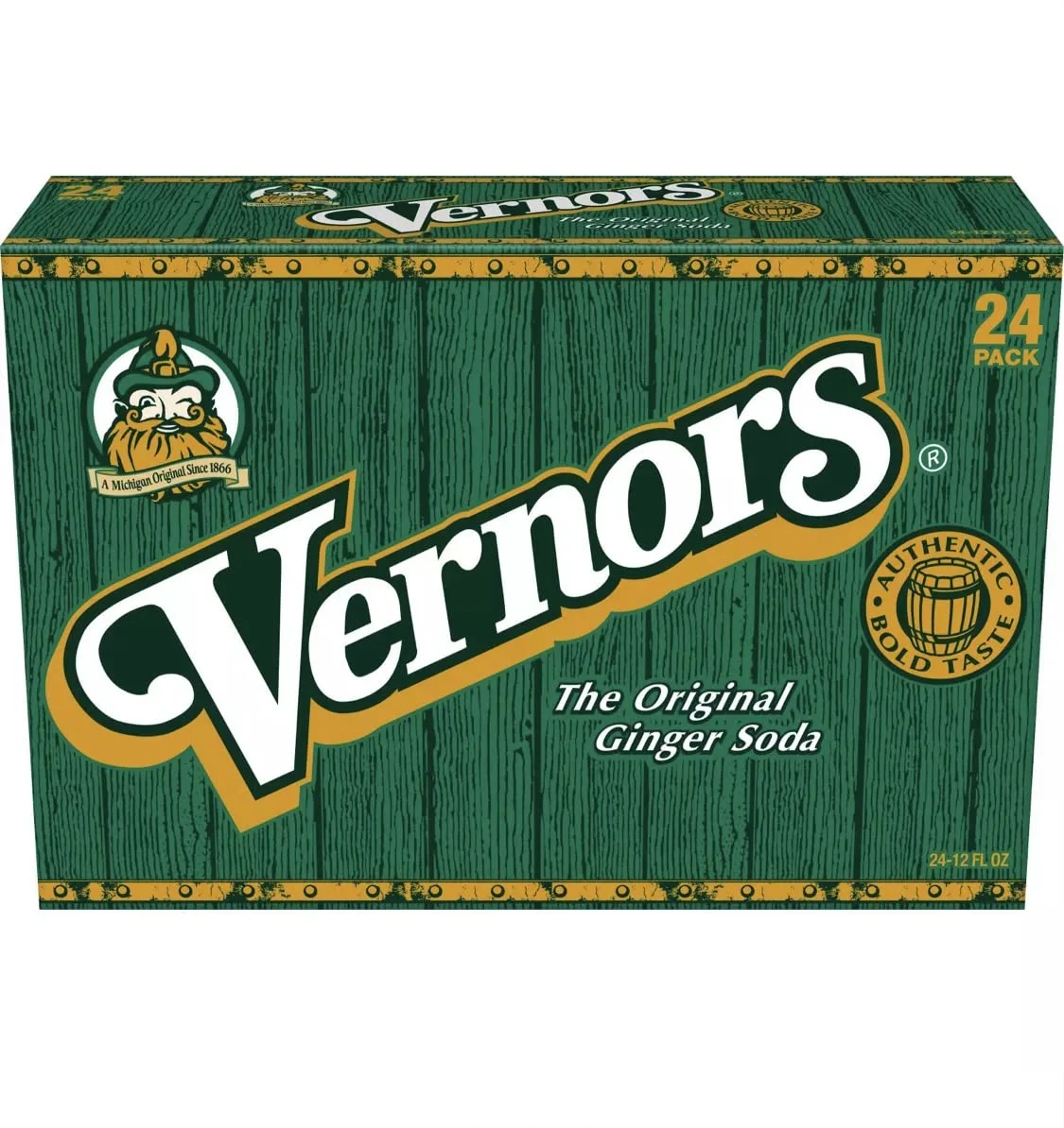 Vernor's Ginger Ale Soda, 12 Ounce (24 Cans)