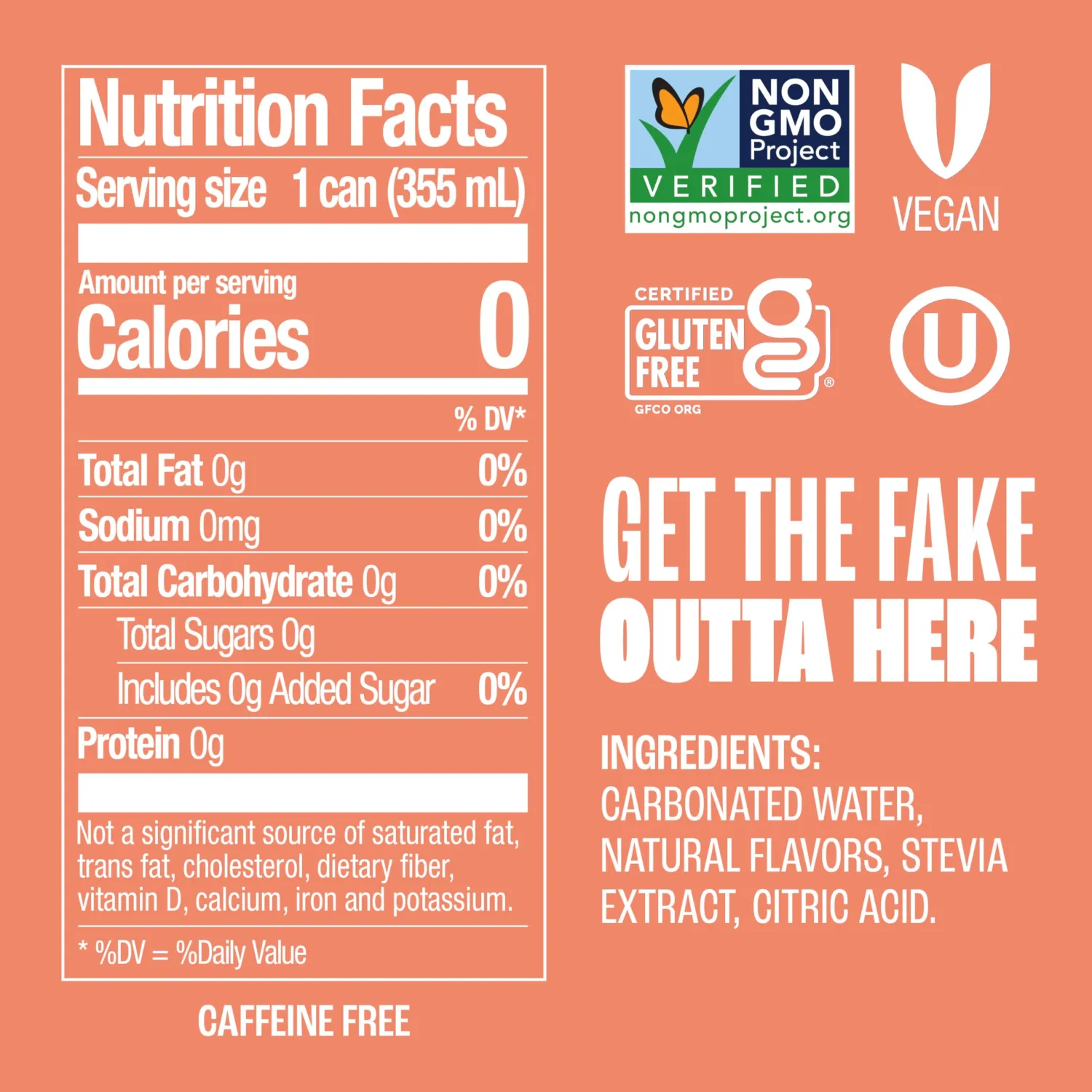 Zevia Zero Sugar Soda, Peaches and Cream, 12 oz Cans (8-Pack) – Caffeine Free, Naturally Sweetened, No Calorie Soda - Non-GMO Project Verified, Gluten-Free, Vegan