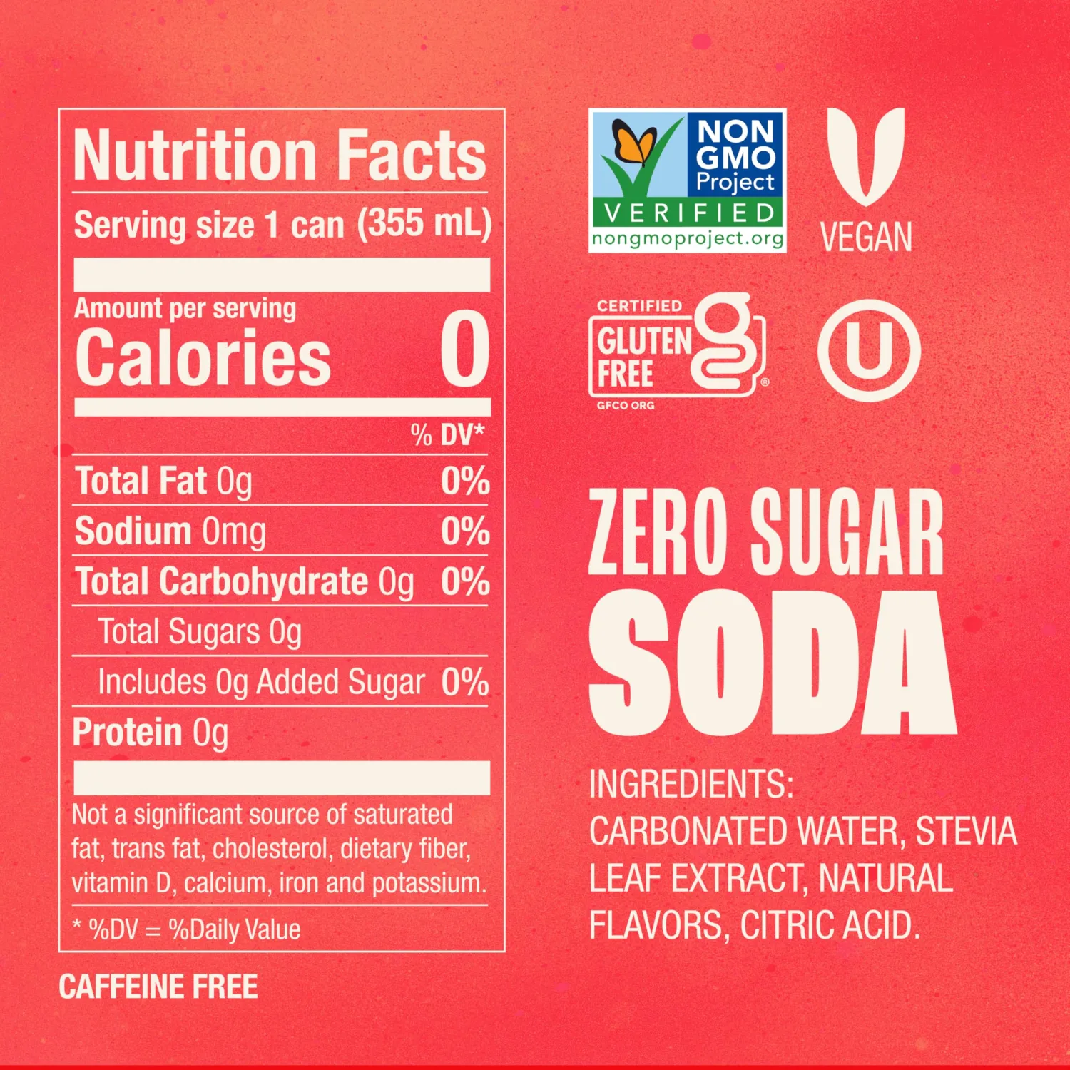 Zevia Zero Sugar Soda, Strawberry Lemon Burst, 12 oz Cans (8-Pack) – Naturally Sweetened, Zero Calorie Sugar Free Soda - Non-GMO Project Verified, Gluten-Free, Vegan