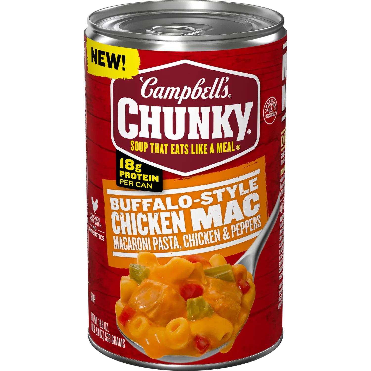 Campbell’s Chunky Buffalo-Style Chicken Mac Soup, 18.8 oz Can