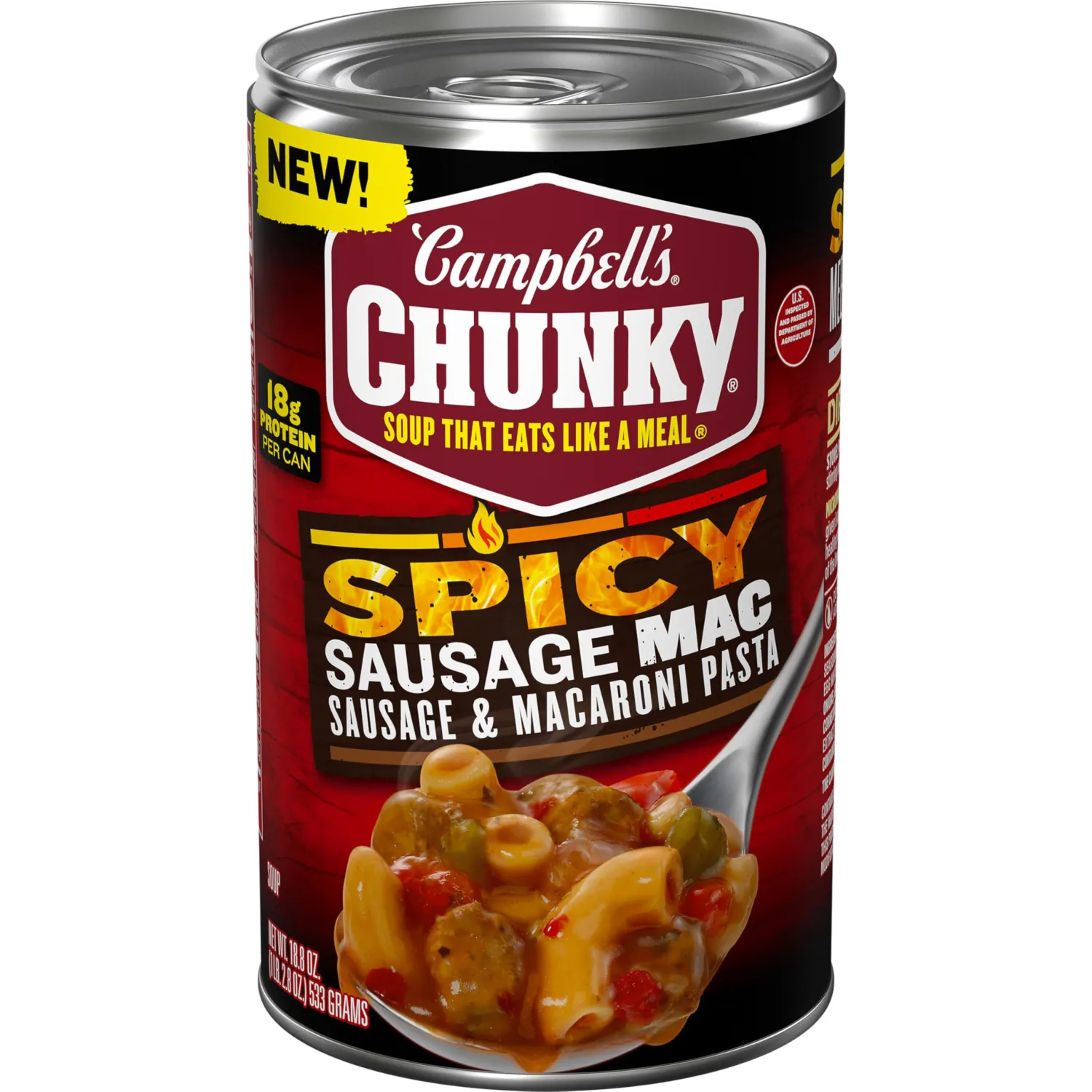 Campbell’s Chunky Spicy Sausage Mac Soup, 18.8 oz Can