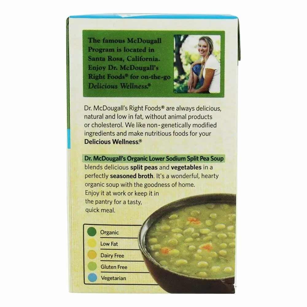 Dr Mcdougalls, Organic Low Sodium Split Pea Soup, 18 Ounce