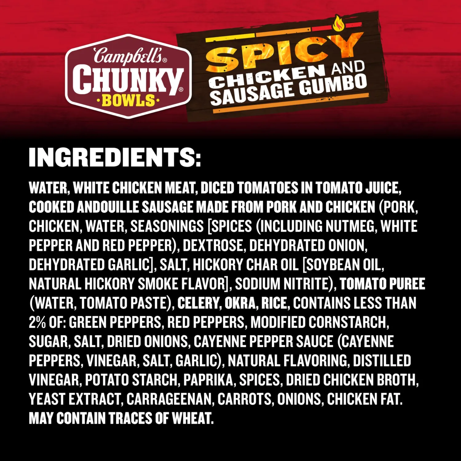 Campbell’s Chunky Soup, Spicy Chicken and Sausage Gumbo, 15.25 oz Microwavable Bowl