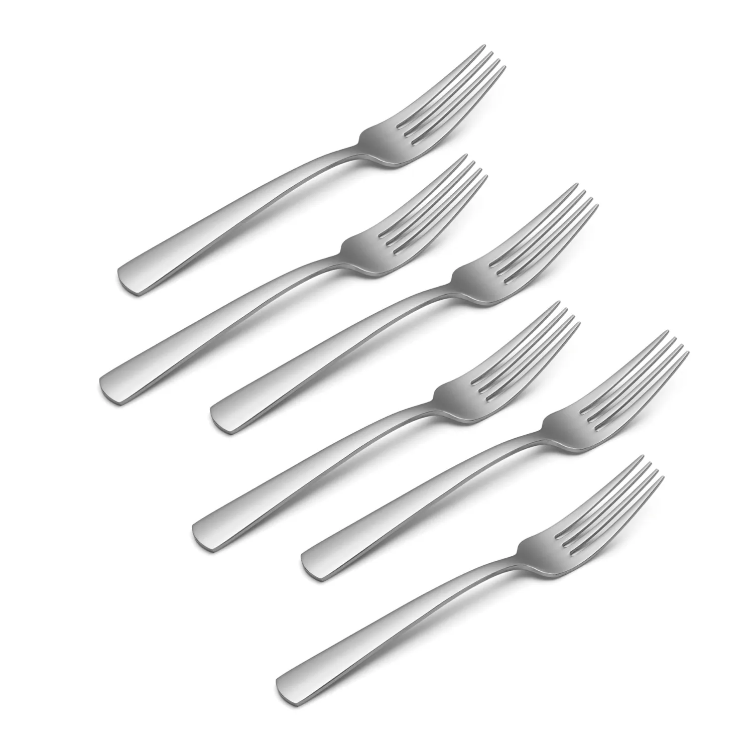 Oneida Aptitude Everyday Flatware Salad Forks, Set of 6, 18/0 Stainless Steel, Silverware Set