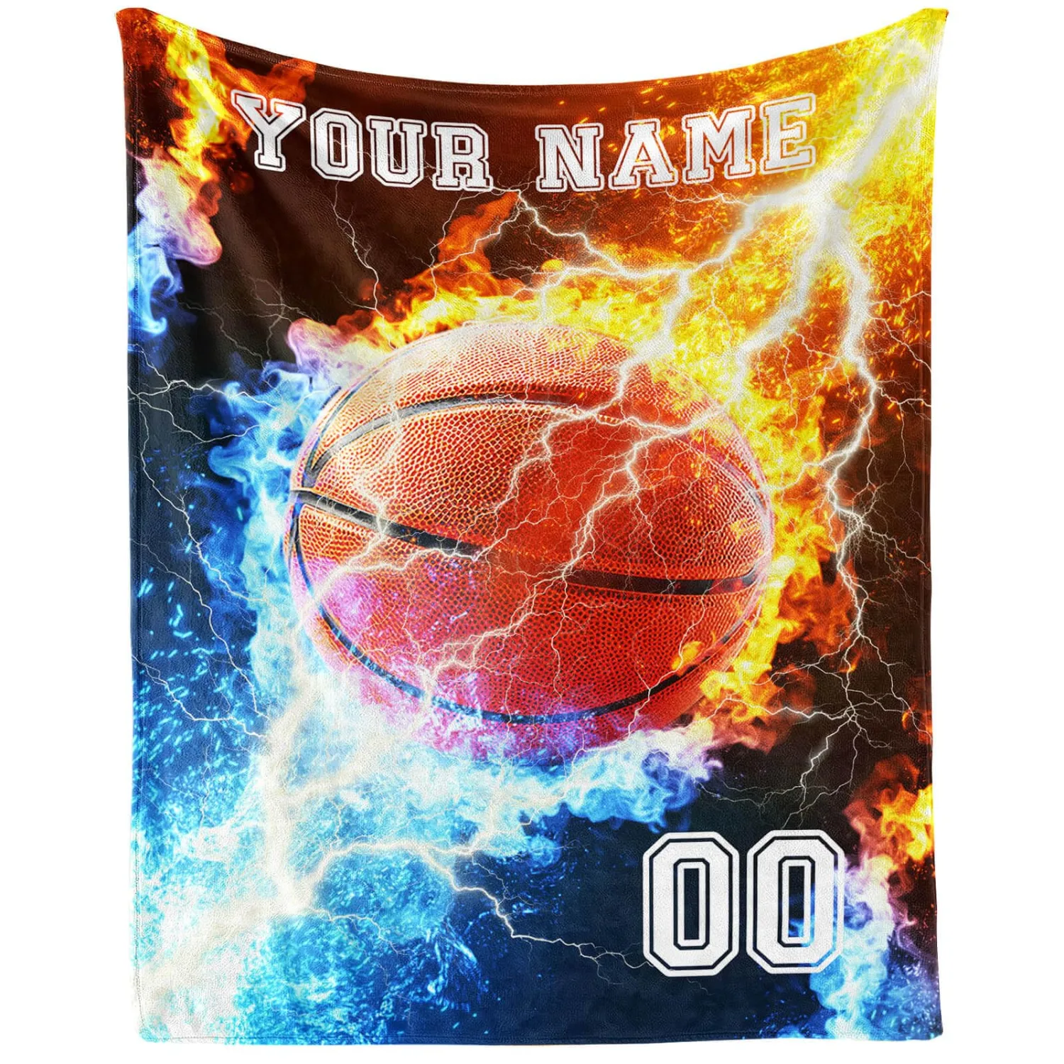 Custom Basketball Blanket, 30"x40" Flannel Cool Basketballs Themed Printed Plush Blankets, Soft Nap Throw Blanket for Home Boys Girls Women Basketball Lovers Gifts