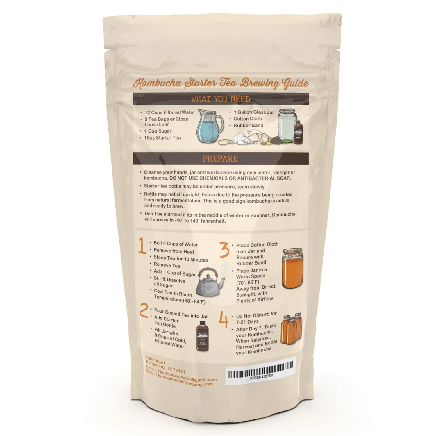 Kombucha Starter Tea | Grow SCOBY From Scratch | 16 oz Bottle | Live Cultures for Brewing 1 Gallon of Homemade Kombucha Tea | By The Kombucha Company