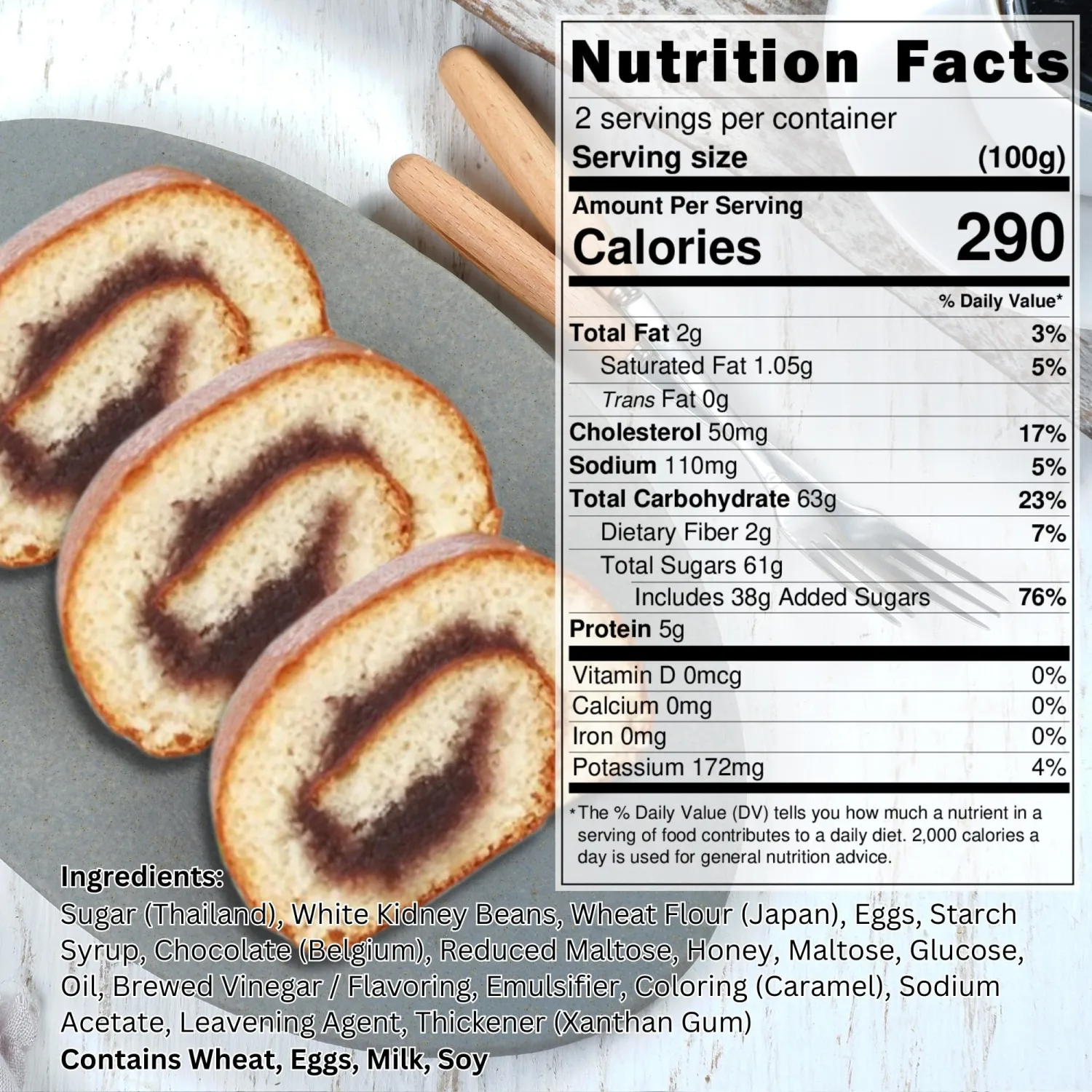 Wagokoroll Castella Roll Cake, Belgium Chocolate Flavor - Authentic Japanese Confectionery, Asian Sweets, Made in Japan by Penguin, 200g (Pack of 1, Chocolate)