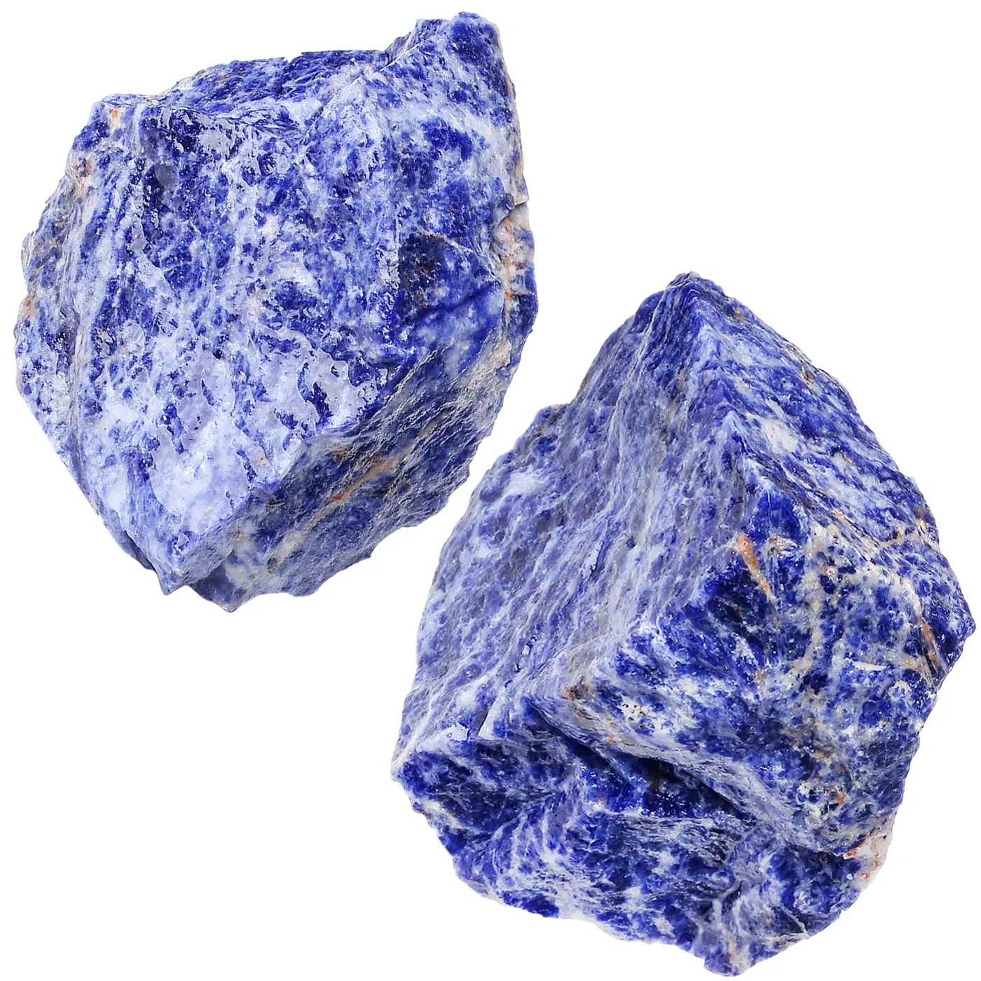 2Pcs Sodalite Crystals and Healing Stones Raw Natural 1.8-2.2" Large Rough Rocks Healing Crystal for DIY Polishing Wrapping Wire Cabbing Decoration Wicca Reiki Rock Gifts