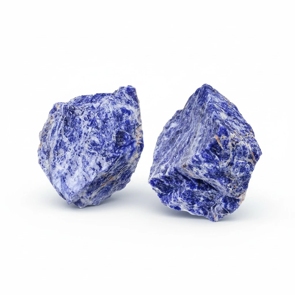 2Pcs Sodalite Crystals and Healing Stones Raw Natural 1.8-2.2" Large Rough Rocks Healing Crystal for DIY Polishing Wrapping Wire Cabbing Decoration Wicca Reiki Rock Gifts