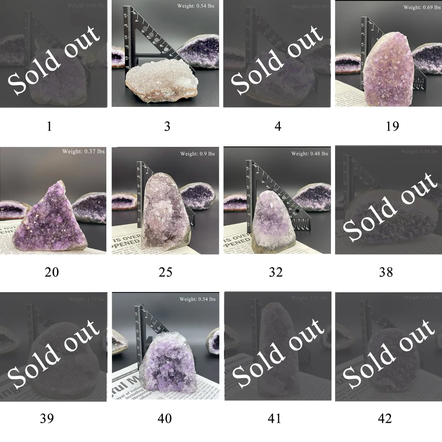 Natural Amethyst Crystal - One Product one Image, Real Amatista Piedra and Raw Quartz Rock Bulk, Healing Stones for Spiritual, More New Products are Being Continuously Added (67-0.53 lbs)