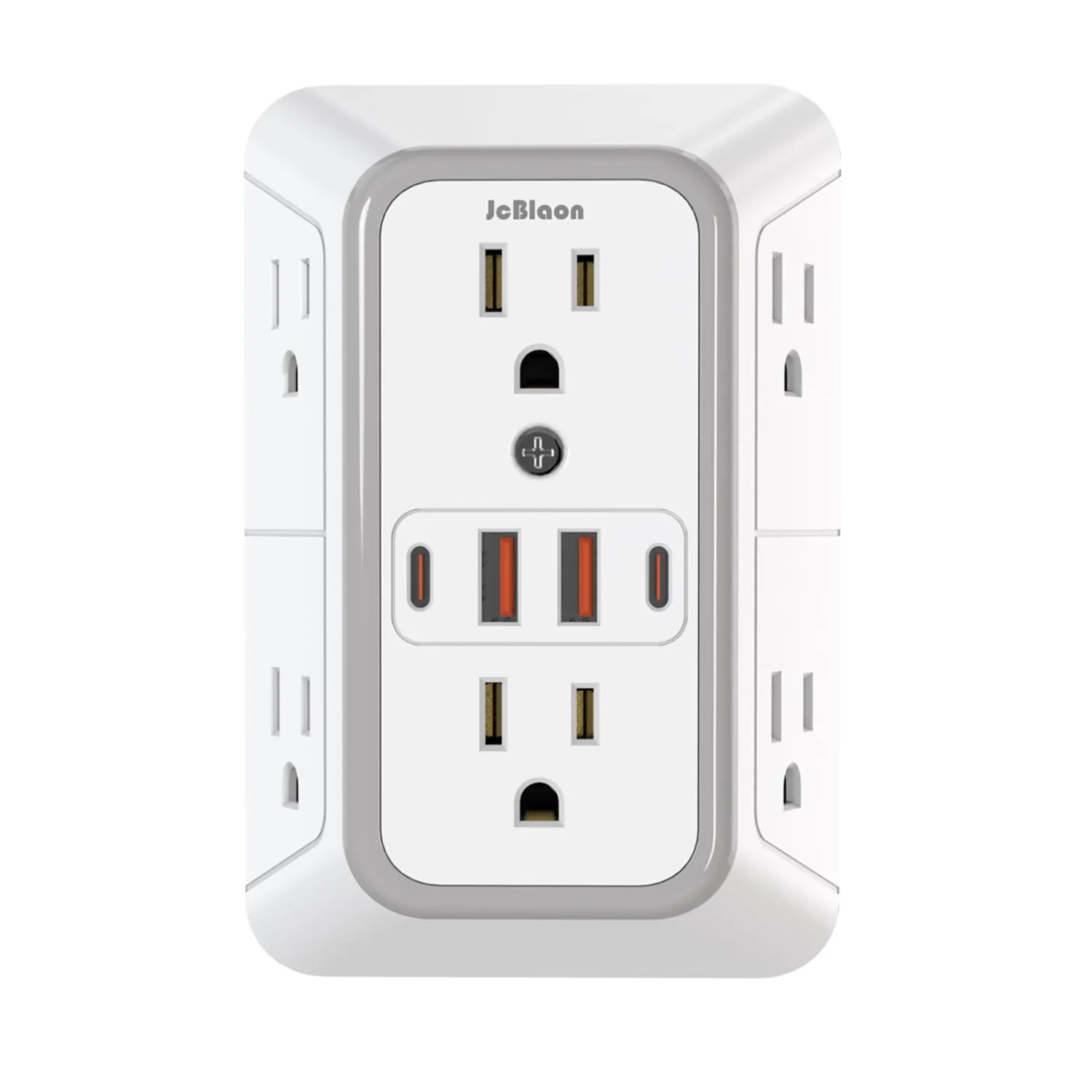 Outlet Extender Surge Protector - 6 Outlet Splitter with 4 USB Ports (2 USB C), Multiple Plug Expander Wall Charger, 3 Sided Multi Plug Wall Adapter Power Strip for Home Office Kitchen Travel