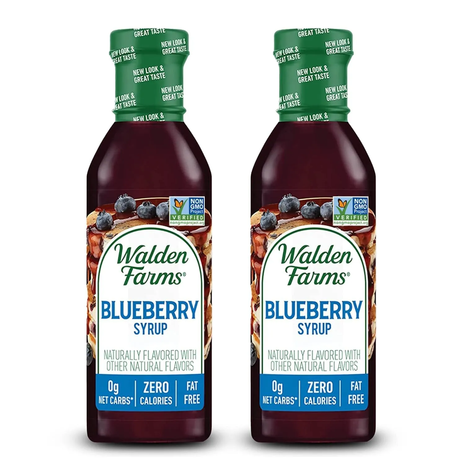Walden Farms Blueberry Syrup - Sugar-Free, Calorie-Free, Low Carb, Keto-Friendly, Gluten-Free, Vegan Blueberry Syrup Alternative for Pancakes, Yogurt, Smoothies, (12 oz Bottle x 2)
