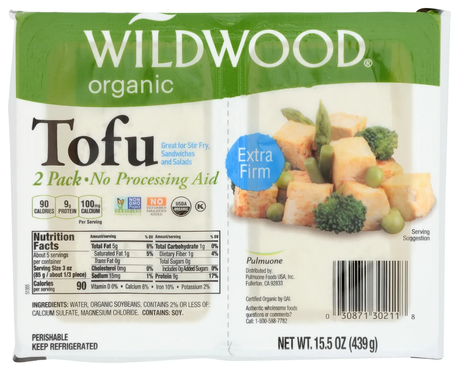 Wildwood Organic Sproutofu Extra Firm, 15.5 oz