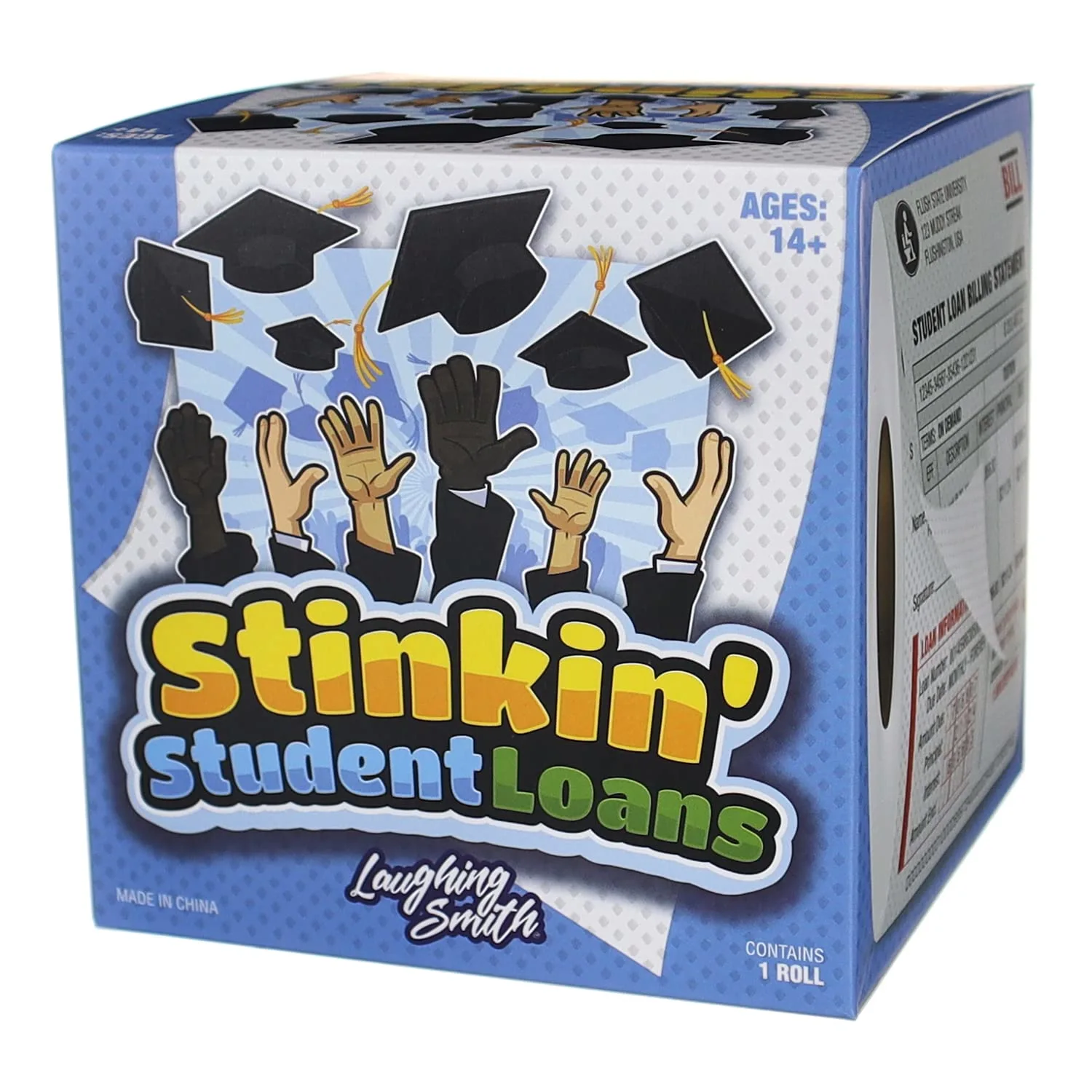 Laughing Smith Stinkin' Student Loans - Fake Toilet Paper Gag Gift - Toilet Prank for Students & Graduates - Adult Pranks - Funny Design Novelty Paper