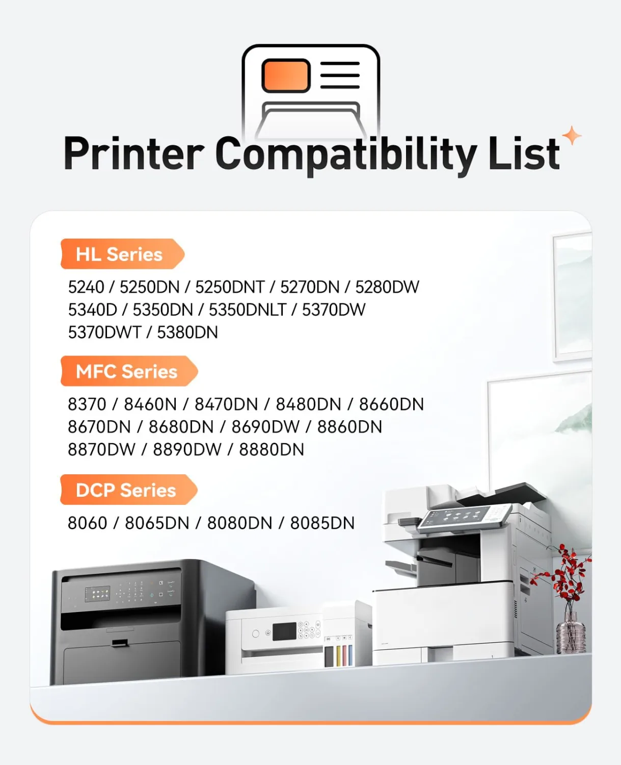 DR520 Drum Unit(Not Toner)Compatible for Brother DR-520 Imaging Drum HL-5370DW HL-5340D DCP-8060 DCP-8065DN 8085DN 8080DN HL-5240 5340D 5350DN 5370DW HL-5250DN MFC-8660DN 8480DN 8680DN 8690DW Printer