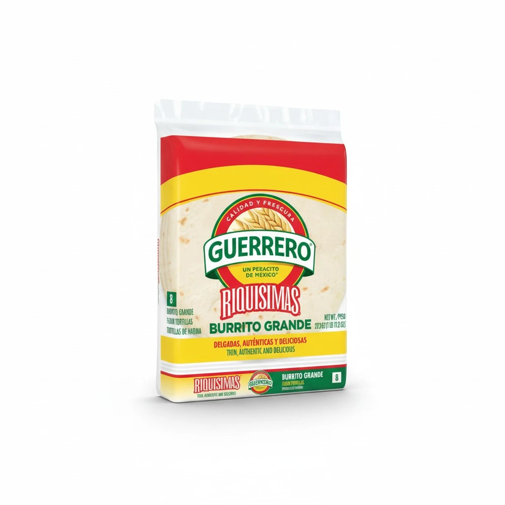 Guerrero Riquisimas Flour Tortillas, Burrito Grande Size, 8 Count