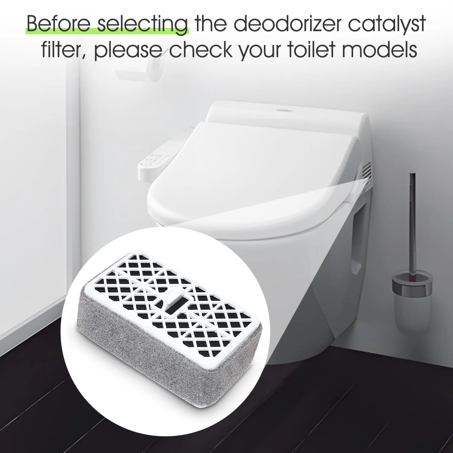 Deodorizer Filter Cartridge Catalyst for Toto Washlet THU6474-01/THU6474#01 THU6072 S550E C5 C2 SW3074 SW3054T40 SW3056T40,Bathroom Toilet Air Filter Carbon Deodorizing Cartridge Parts