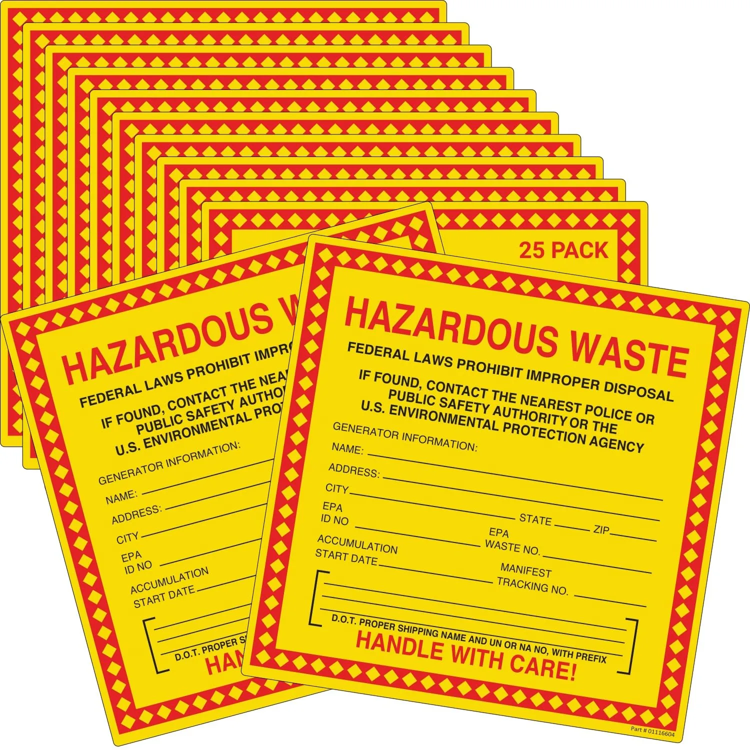 Print.Save.Repeat. Hazardous Waste Labels 6x6 | Pack of 25 Labels