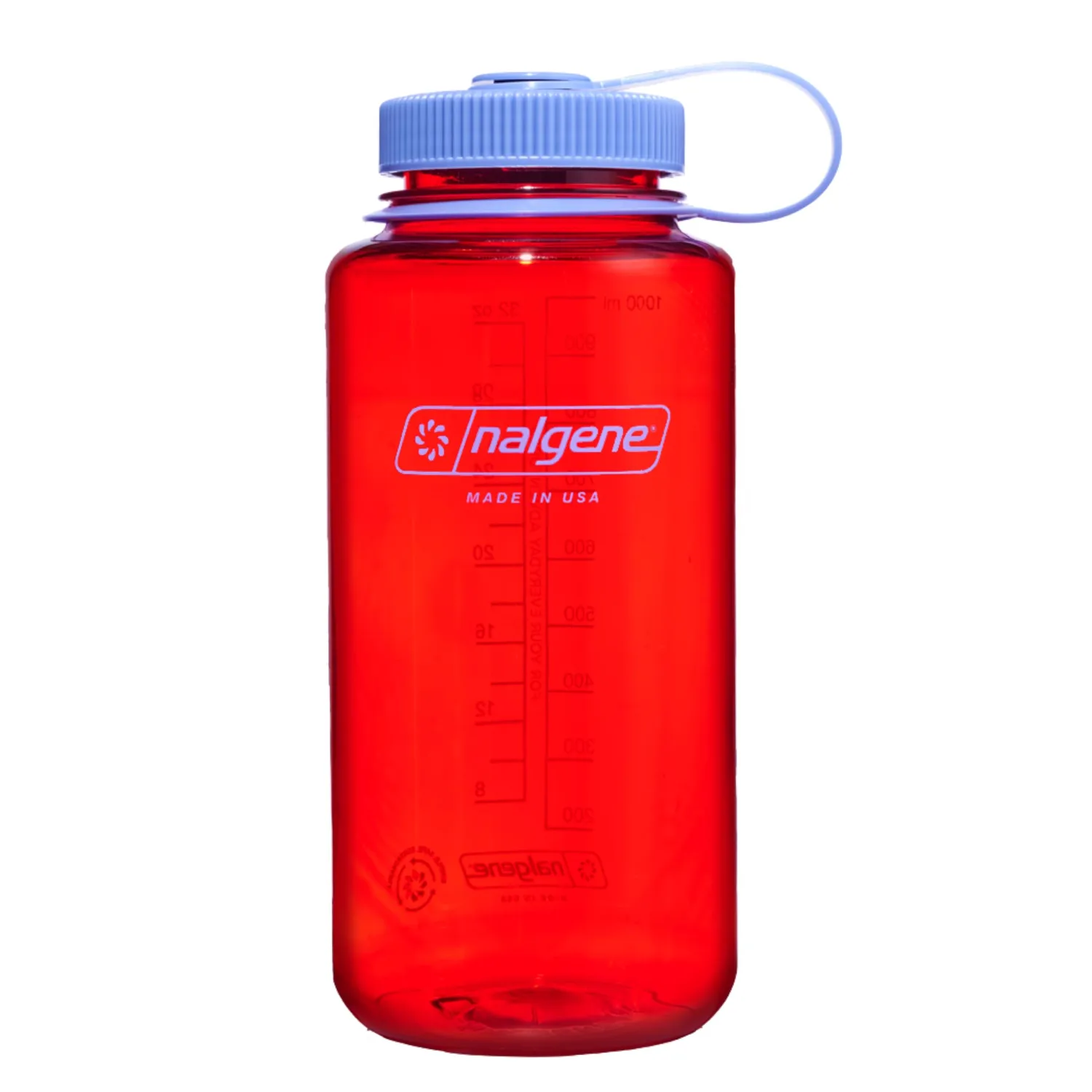 Nalgene Water Bottle - Lightweight Sustain Tritan BPA-Free Shatterproof Bottle for Backpacking, Hiking, Gym, 32 OZ, Wide Mouth, Marmalade Orange