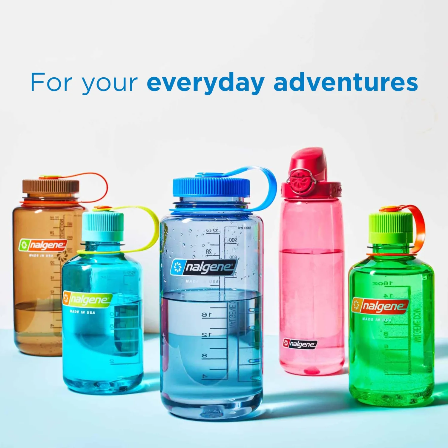 Nalgene Water Bottle - Lightweight Sustain Tritan BPA-Free Shatterproof Bottle for Backpacking, Hiking, Gym, 32 OZ, Wide Mouth, Marmalade Orange