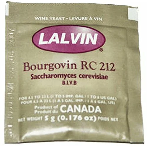 5x Lalvin RC 212 Yeast Red Wine 5g Homebrew Wine Making 4.5L-23L Pinot Noir